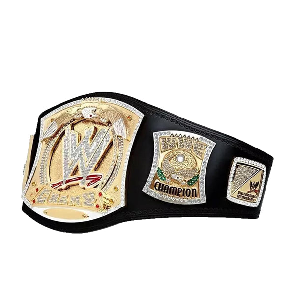 Spinner World Heavyweight Championship Title Belt Replica, Wrestling Championship Title Belt β Adult Size, Golden, Black, Adult Size
