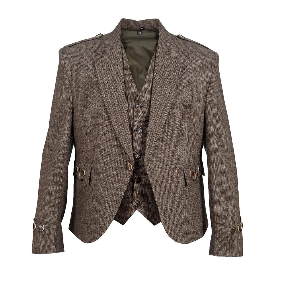 champions chase Brown Tweed Argyll Jacket And Vest