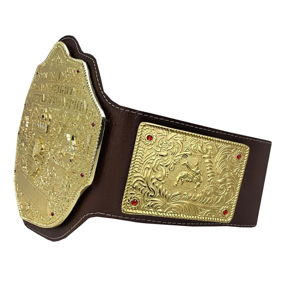 Fandu Belts Adult Championship Wrestling Title Replica Belt Brown strap Big Gold,