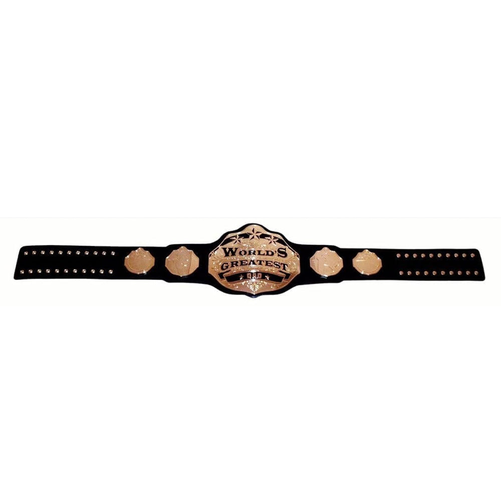 World’s Greatest Dad Championship wrestling Belt Replica Adult Size, Black Strap