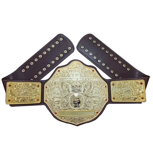 Fandu Belts Adult Championship Wrestling Title Replica Belt Brown strap Big Gold,