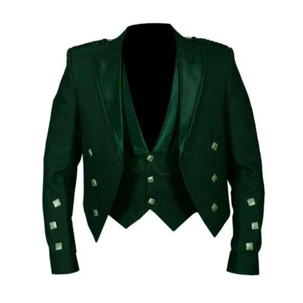 Champions Chase Prince Charlie Jacket With Vest Green Color