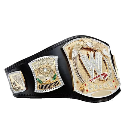 Spinner World Heavyweight Championship Title Belt Replica, Wrestling Championship Title Belt – Adult Size, Golden, Black, Adult Size