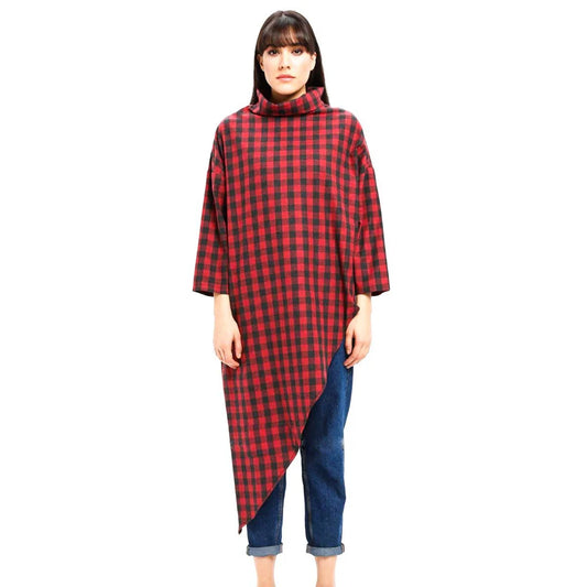champions chase Acrylic Wool Tartan Point Collar Kuaybe Gider Tunic