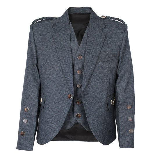 Champions Chase Argyll Jacket Blue Serge Wool With Vest
