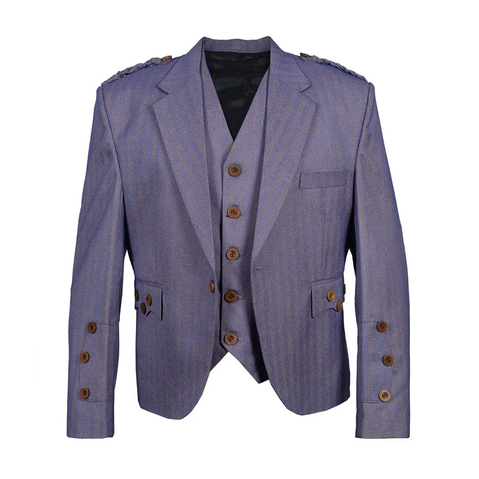champions chase Pruple Tweed Argyll Jacket And Vest