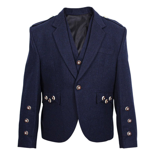 champions chase Blue Tweed Argyll Jacket And Vest