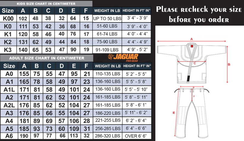 Jaguar Regular White - Brazilian Jiu Jitsu BJJ Kimono Uniform Gi - Kids Adult Unisex