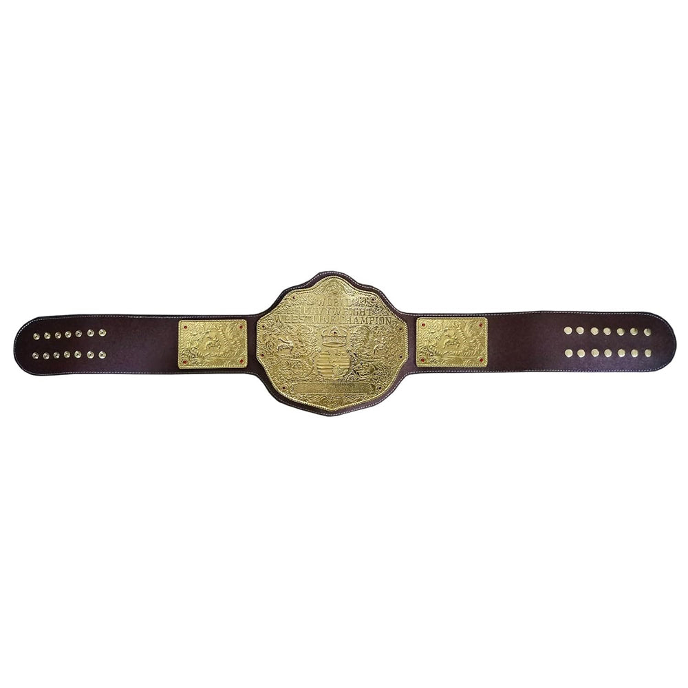 Fandu Belts Adult Championship Wrestling Title Replica Belt Brown strap Big Gold,