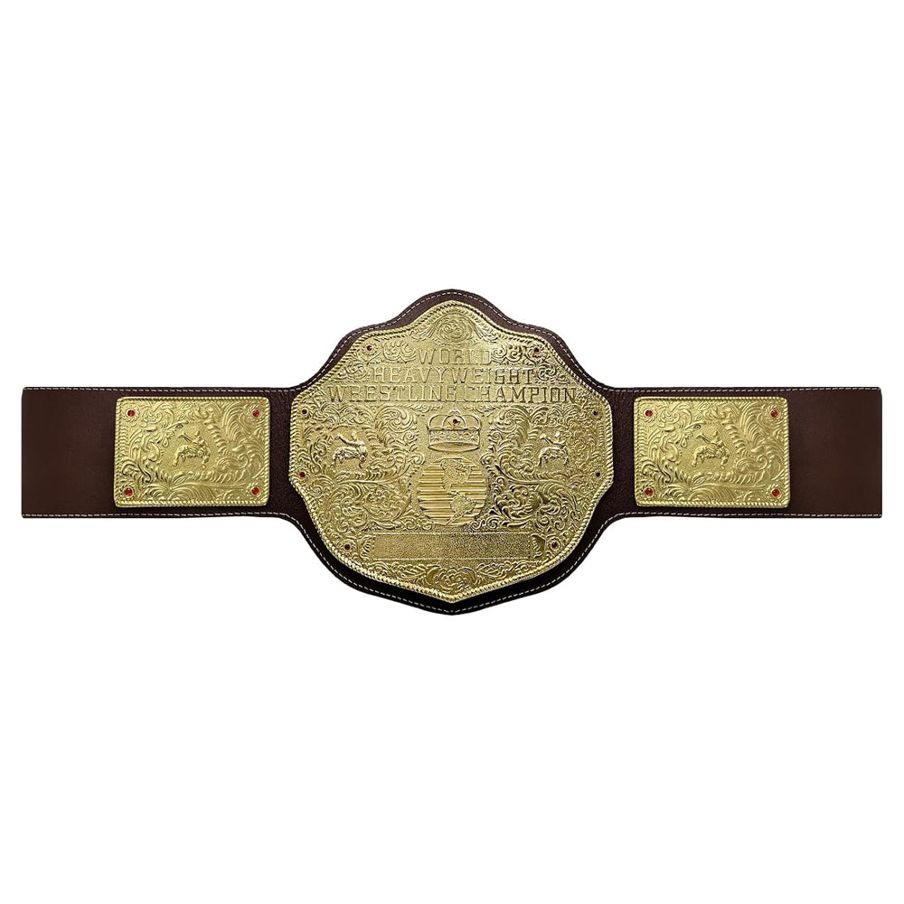 Fandu Belts Adult Championship Wrestling Title Replica Belt Brown strap Big Gold,