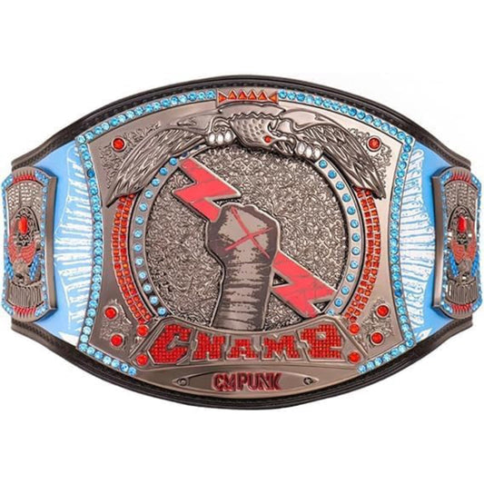 New Cm Punk Signature 434 Days Record Signature Spinner Champion Ship Replica Title Wrestling belt(2mm)
