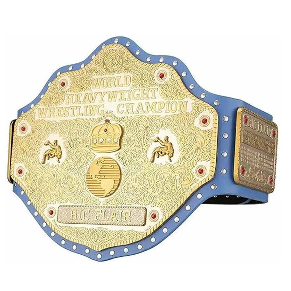 New Custom Ric Flair Big Gold Championship belt – Ric Flair World Heavyweight Big Gold Wrestling Replica Title Championship Belt 2mm, Multicolor,
