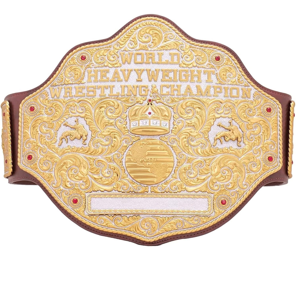 Fandu Belts Custom Big Gold Adult Replica Real Leather Dual Plate Wrestling Championship Belt Title Die Cast