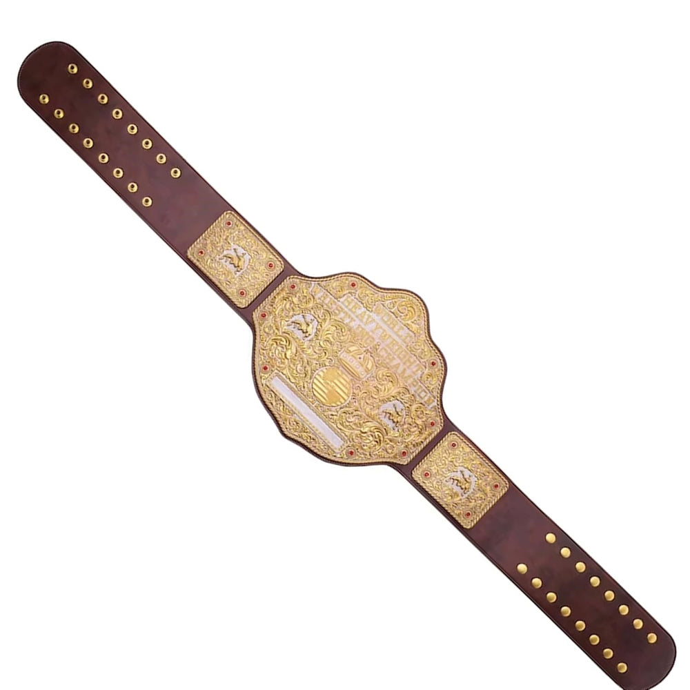 Fandu Belts Custom Big Gold Adult Replica Real Leather Dual Plate Wrestling Championship Belt Title Die Cast