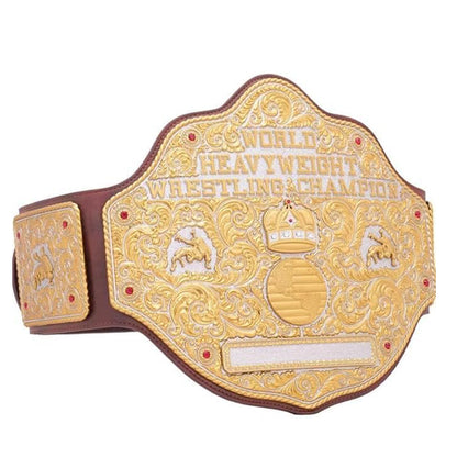 Fandu Belts Custom Big Gold Adult Replica Real Leather Dual Plate Wrestling Championship Belt Title Die Cast