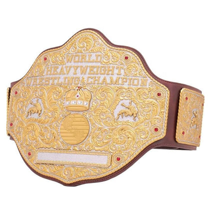 Fandu Belts Custom Big Gold Adult Replica Real Leather Dual Plate Wrestling Championship Belt Title Die Cast