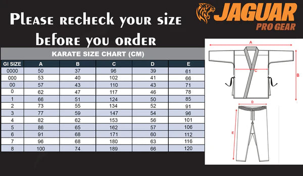 Jaguar Karate Uniform WKF Compliant - Light Weight Kids Adults Karate Gi - (Belt Included)