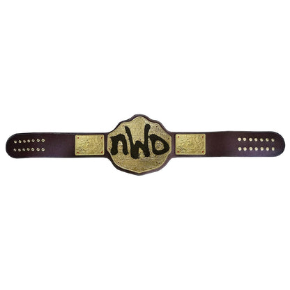 NWO Spray Big Gold Heavyweight Title Belts Replica 4mm Diecast Brown Leather Strap