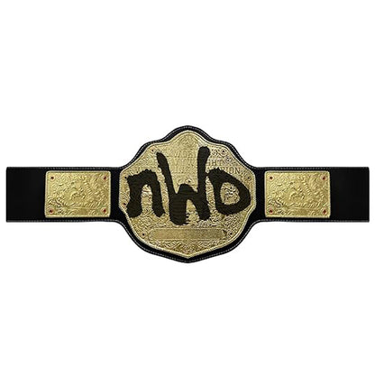 NWO Spray Big Gold Heavyweight Title Belts Replica 4mm Diecast Black Leather Strap