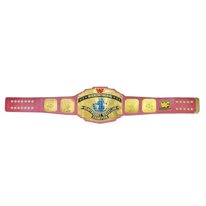 WF Intercontinental World Heavyweight Championship wrestling Title Replica Belt, Pink Strap