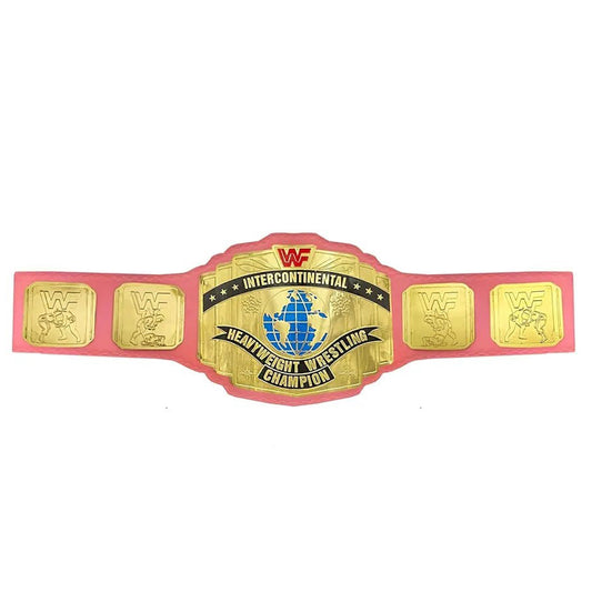 WF Intercontinental World Heavyweight Championship wrestling Title Replica Belt, Pink Strap