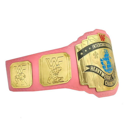 WF Intercontinental World Heavyweight Championship wrestling Title Replica Belt, Pink Strap