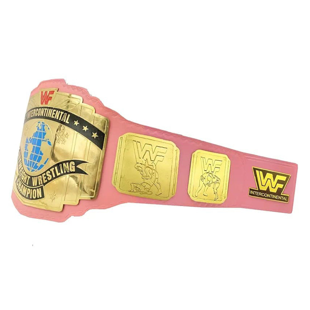 WF Intercontinental World Heavyweight Championship wrestling Title Replica Belt, Pink Strap