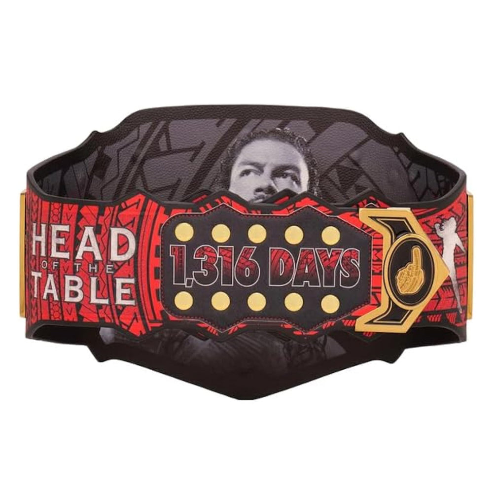 New Roman Reigns 1,316 Days Signature Series Championship Title Belt Black/Red, adult/size