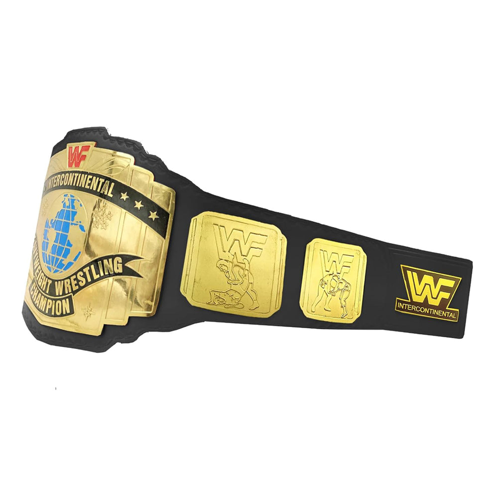 WF Black Intercontinental World Heavyweight Championship Wrestling Title Replica Belt,