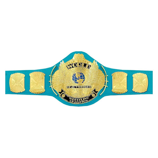 World Heavyweight Winged Eagle Title Belt Replica Sky Blue Leather Strap